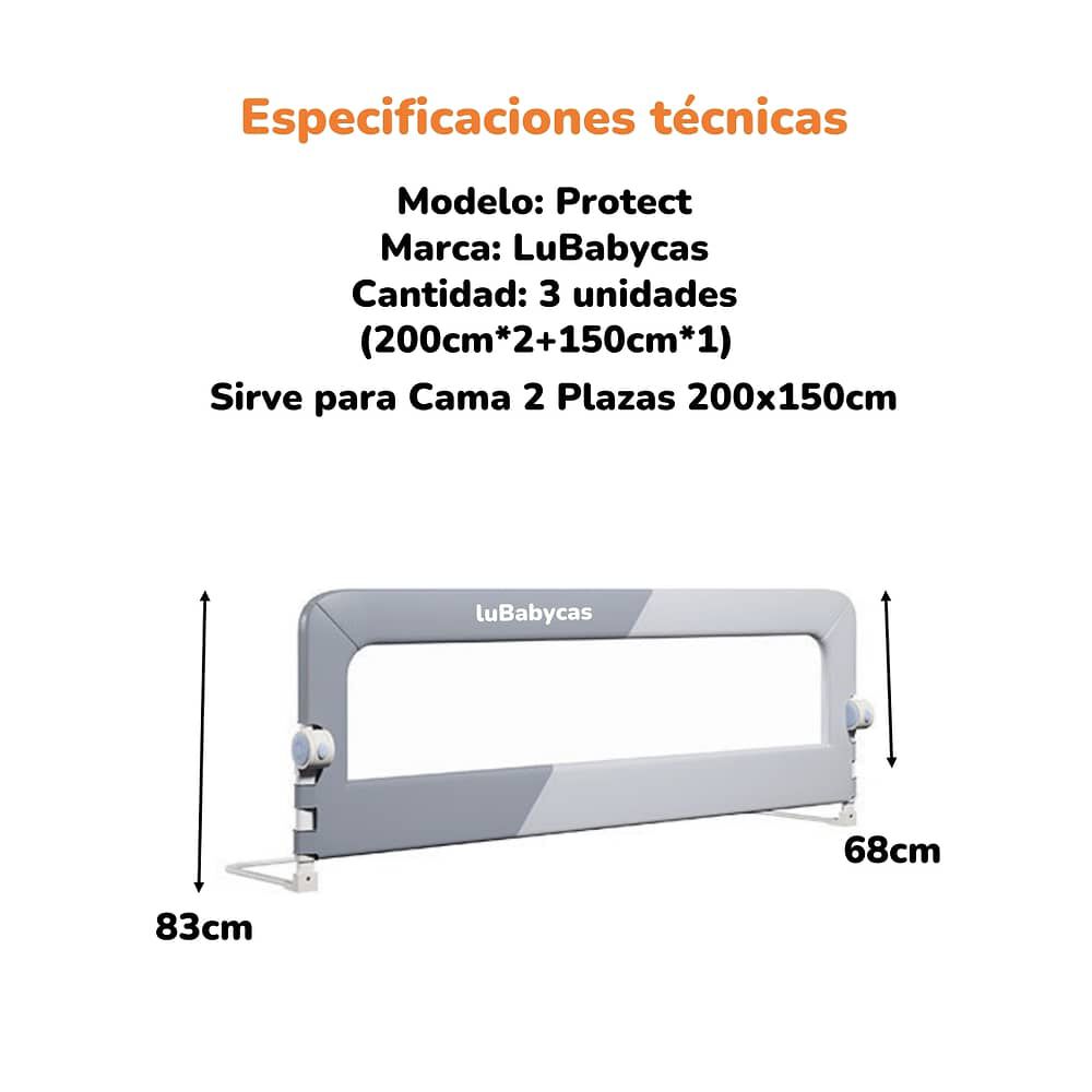 Pack 3 Barandas De Cama Plegable Cama 2 Plazas Lubabycas image number 2.0