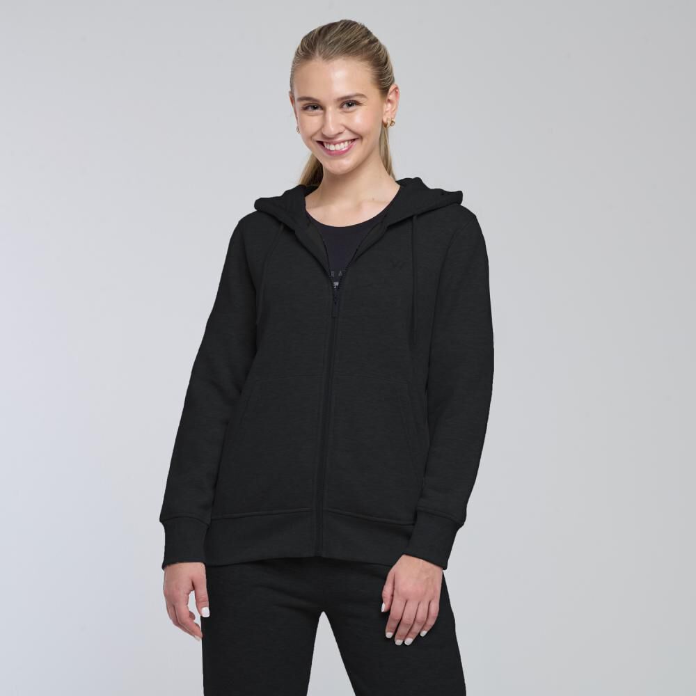 Polerón Deportivo Liso Slim Cuello Alto Con Capucha Mujer Wetland image number 0.0