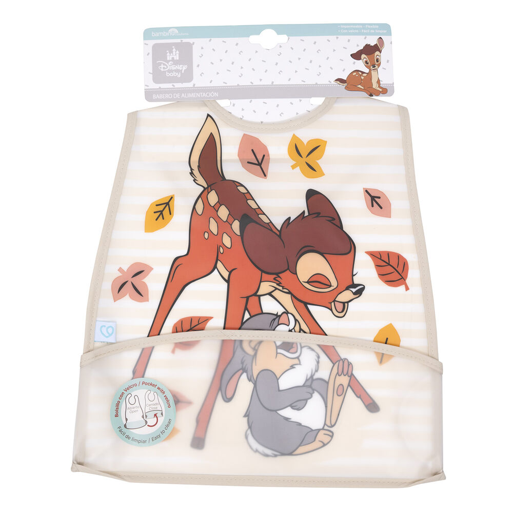 Babero De Alimentacion Beige Bambi Unisex Con Lineas image number 0.0