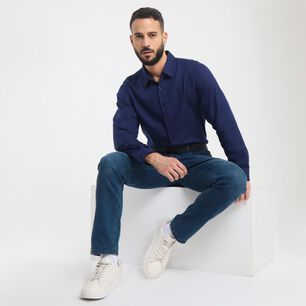 Camisa Slim Manga Larga Hombre Az Black