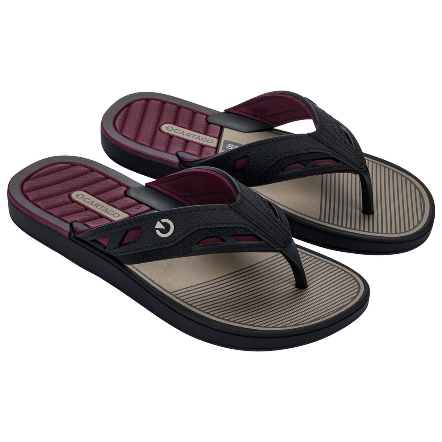 Sandalia Hombre Negro/bordo Dallas Cartago image number 1.0