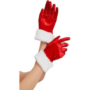 Guantes Rojos Navide&ntilde;os Estilo Tercipelo