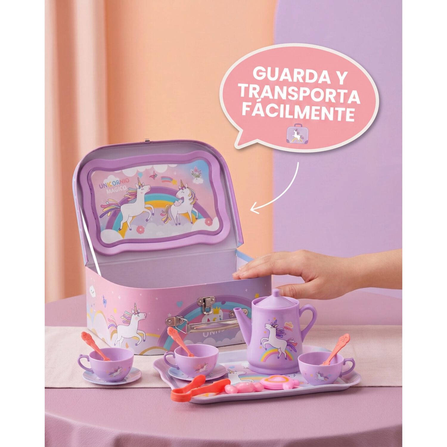 Maleta Juguete Unicornio Con Set T&eacute; Infantil Cocina image number 11.0