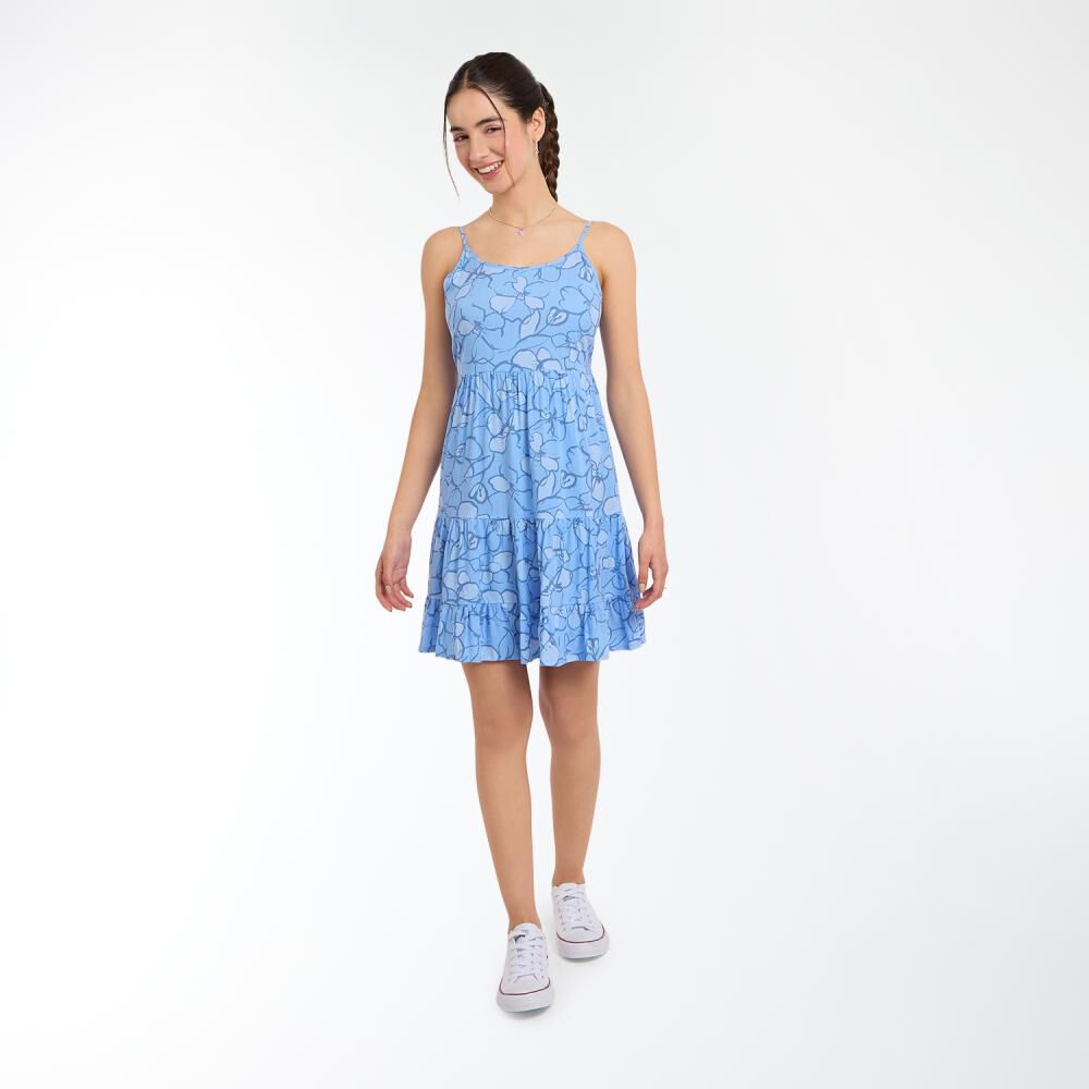 Vestido Corto Estampado Sin Mangas Cuello Redondo Mujer Freedom image number 0.0