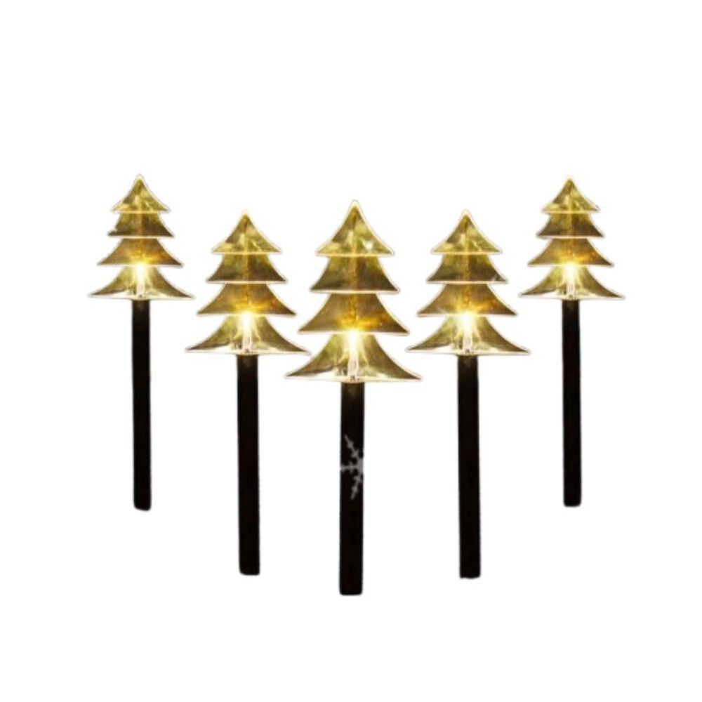 Pack 5 Estacas Arbolitos De Navidad Luces Solares image number 0.0