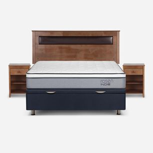 Cama Ba&uacute;l Rosen Indie / 2 Plazas / Base Normal + Set De Maderas Ferrara