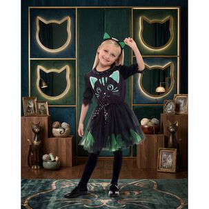 Disfraz Infantil Gato Verde Vestido Ni&ntilde;a