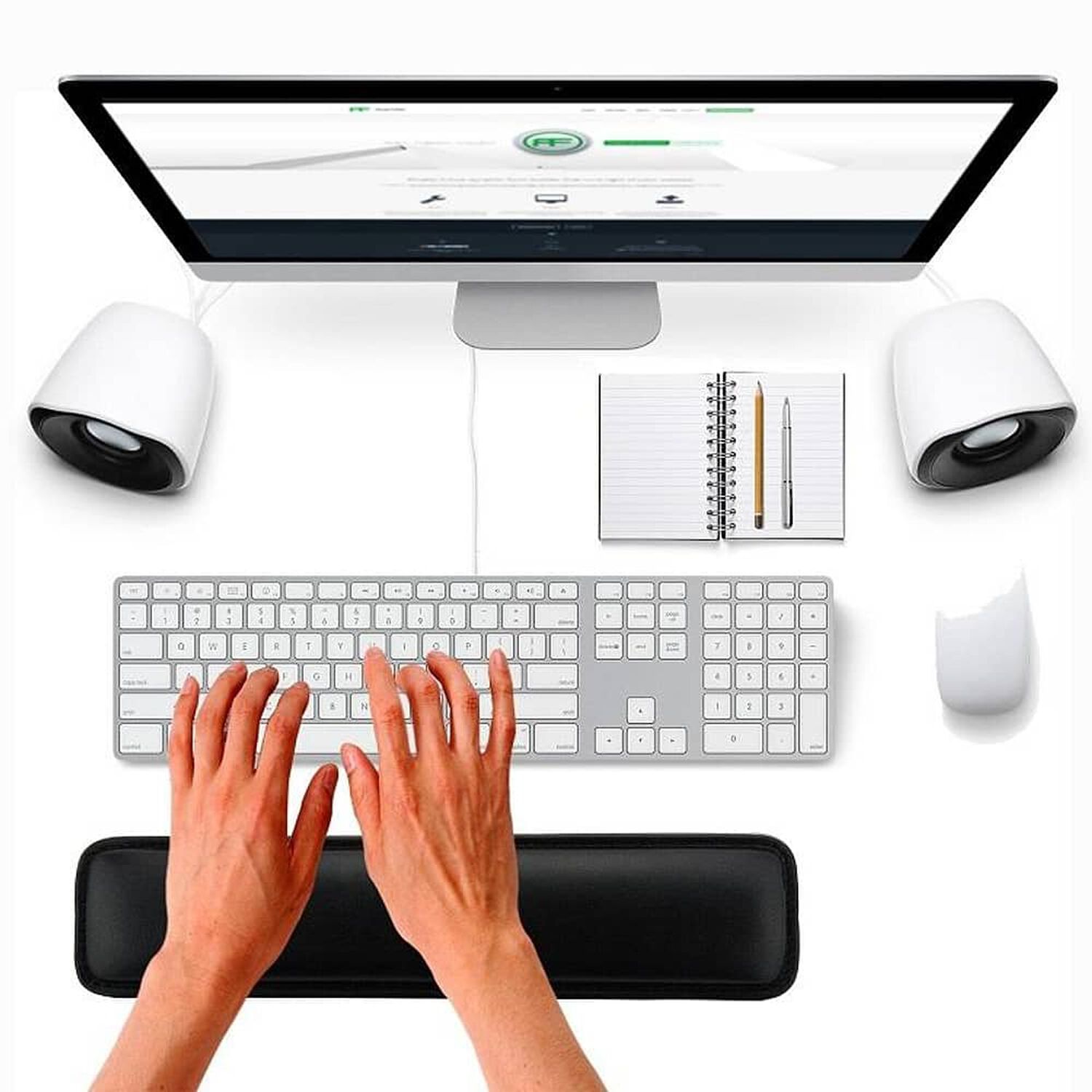 Apoya Mu&ntilde;ecas Ergon&oacute;mico De Gel Para Teclado Memory Foam Pro image number 4.0