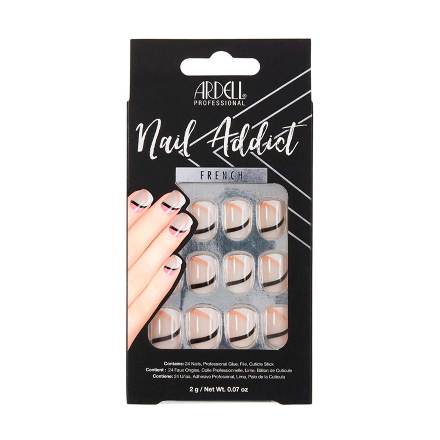 U&ntilde;as Postizas Ardell Nails Francesas Geom image number 0.0