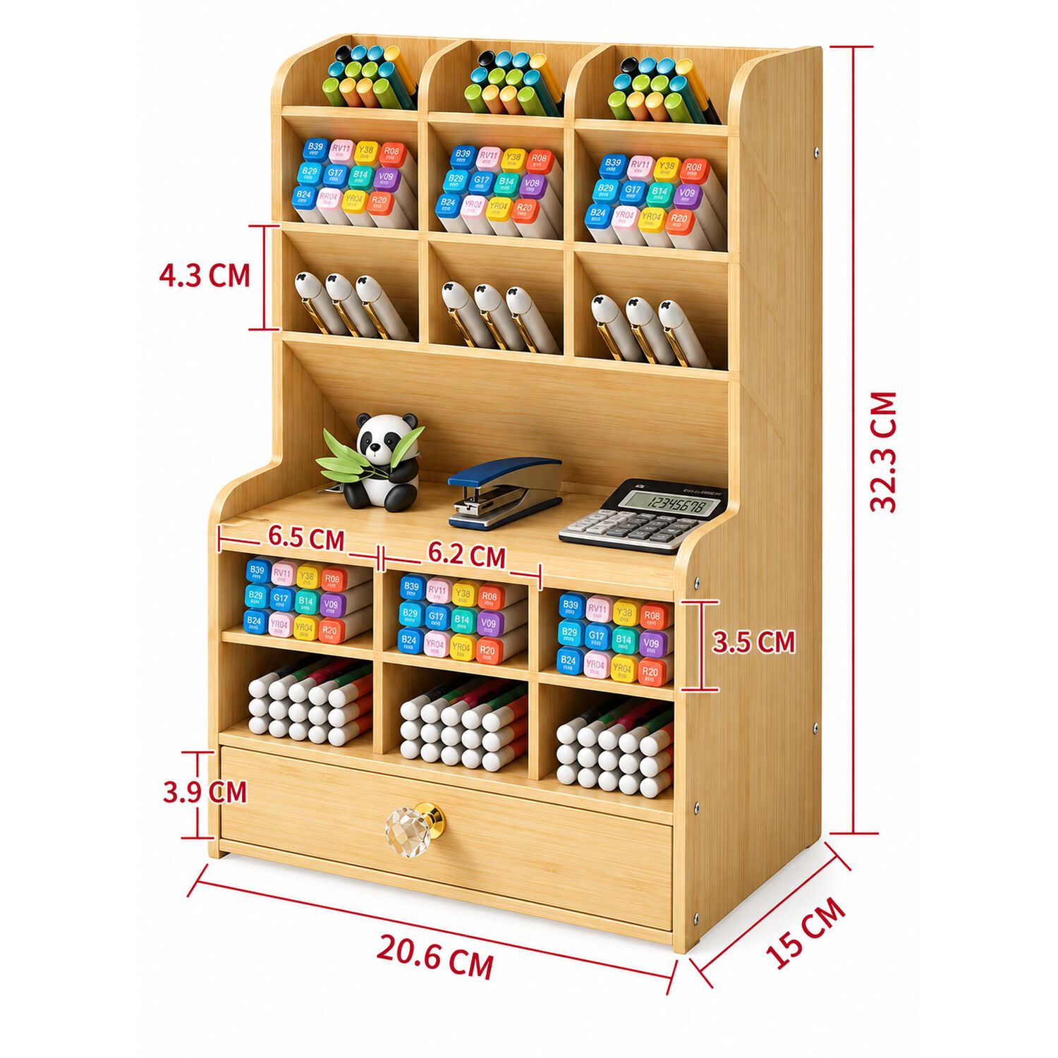 Organizador Escritorio Con Caj&oacute;n Y Compartimentos Oficina image number 1.0