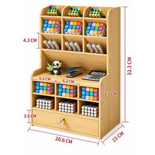 Organizador Escritorio Con Caj&oacute;n Y Compartimentos Oficina