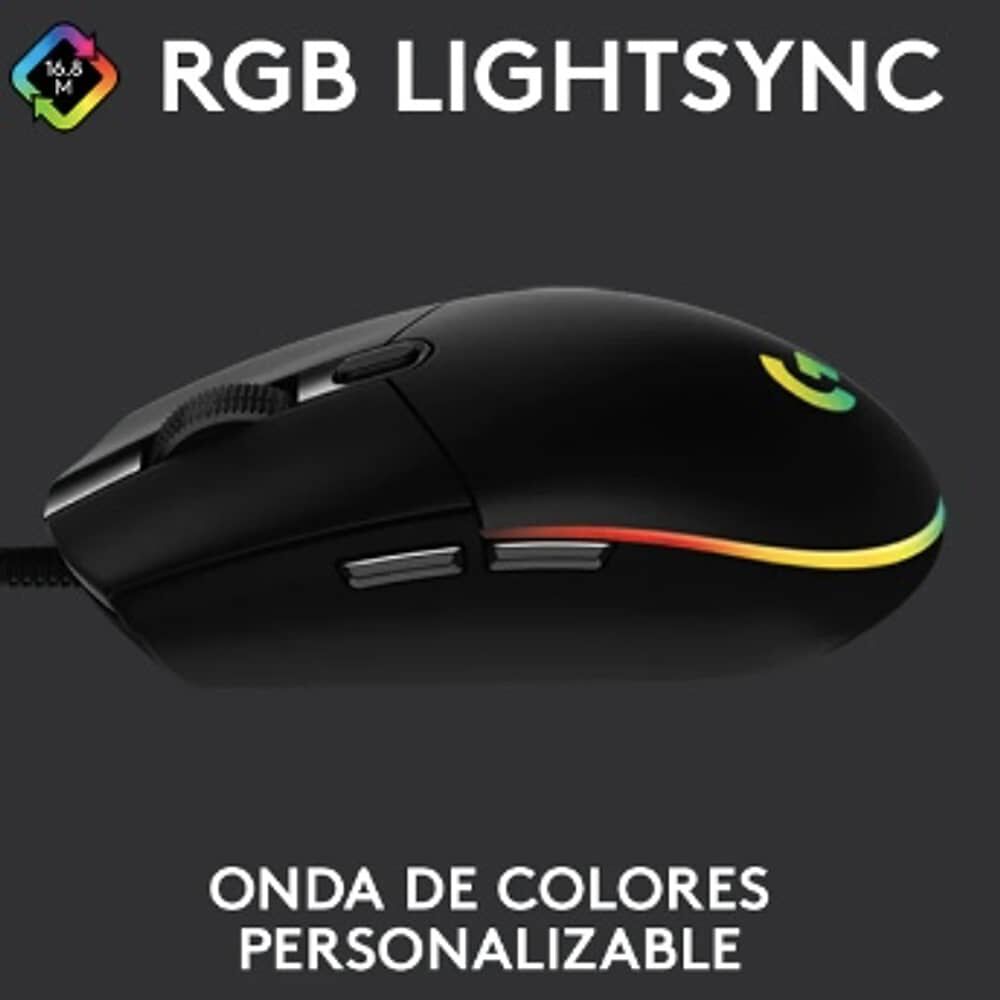 Mouse Gamer Logitech New G203 Lightsync Rgb Color Negro image number 1.0