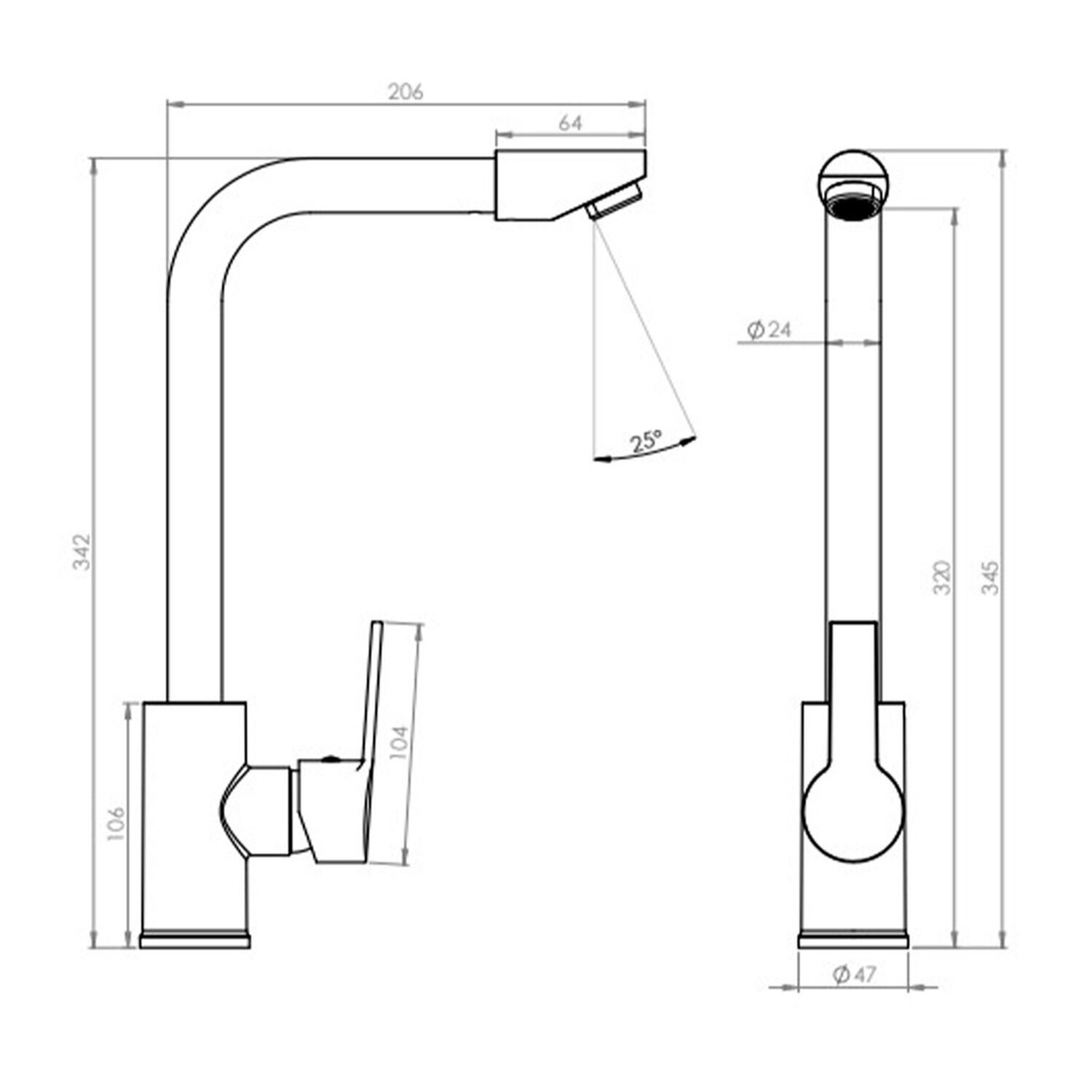 Monomando Llave Grifo Lavaplatos Cuello Alto Modelo Maiori Marca Stretto Cromo Cabezal Giratorio image number 3.0