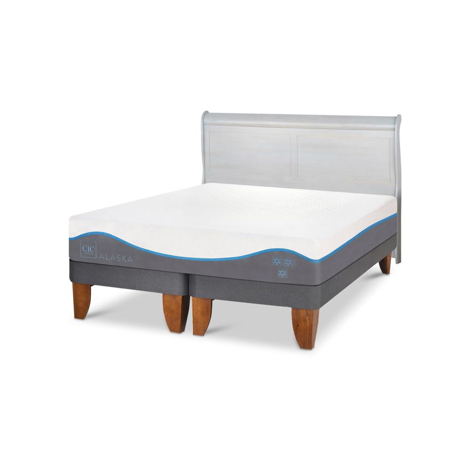 Cama Europea Cic Alaska / 2 Plazas / Base Dividida + Respaldo image number 4.0