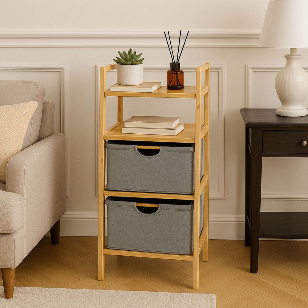 Estante Organizador Mueble Almacenamiento Con Cestas Gris image number 2.0