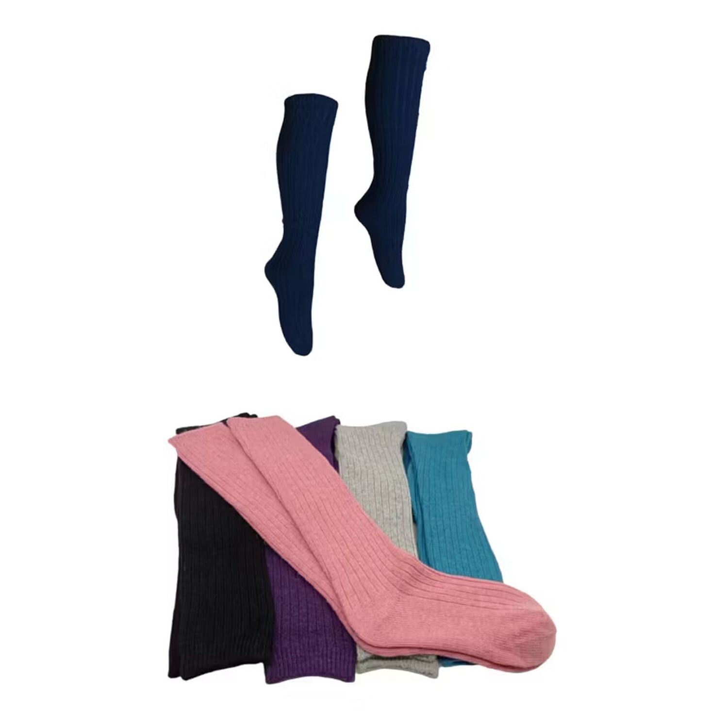 Pack 3 Pares Calcetines Mujer Cachemira Acanalado Sin Costura image number 0.0