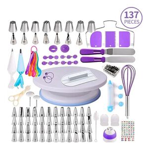 137 Accesorios Para Decorar Tortas Con Base Giratoria 360