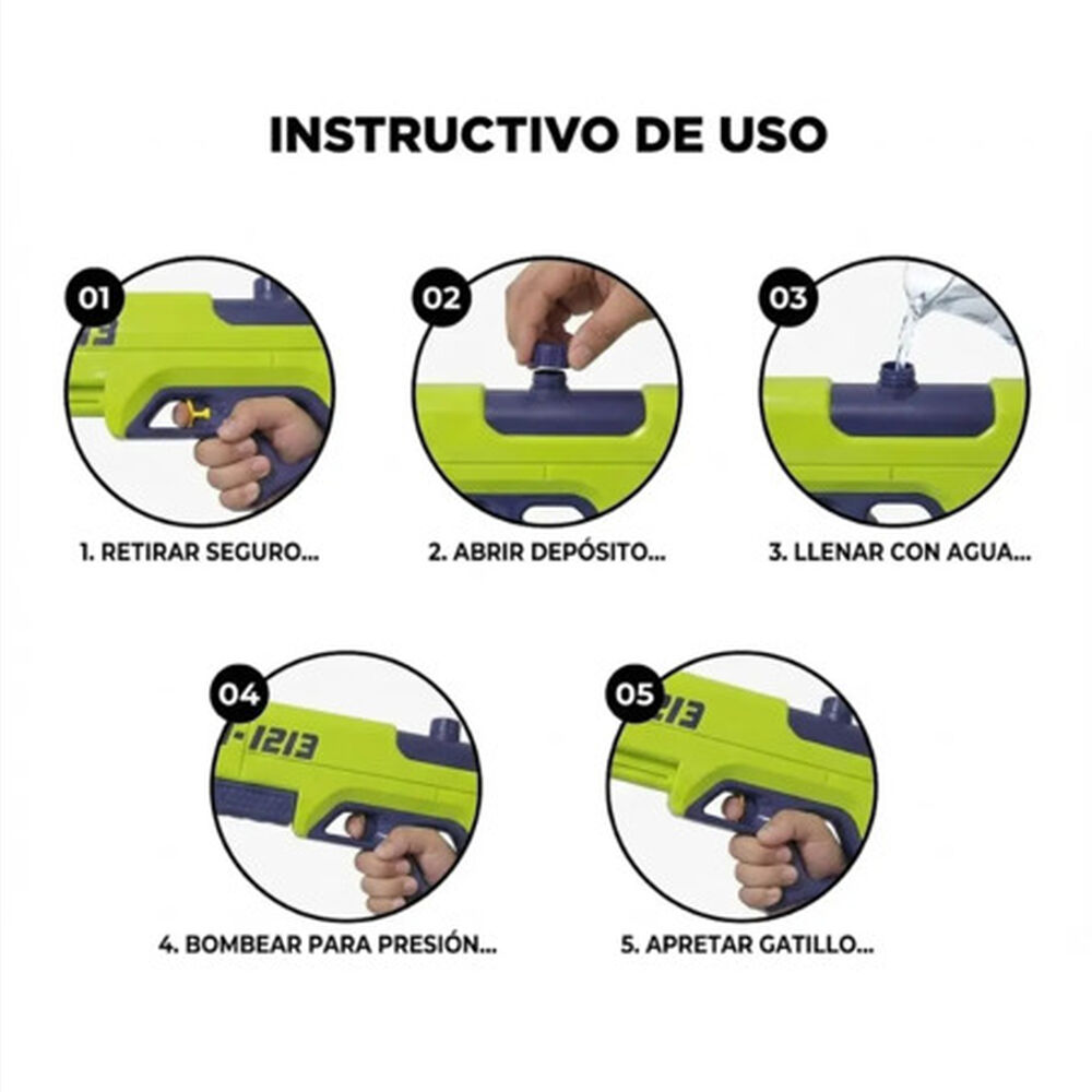 Pistola De Agua Dblue Doble Tiro Ch-1213 Verde image number 3.0