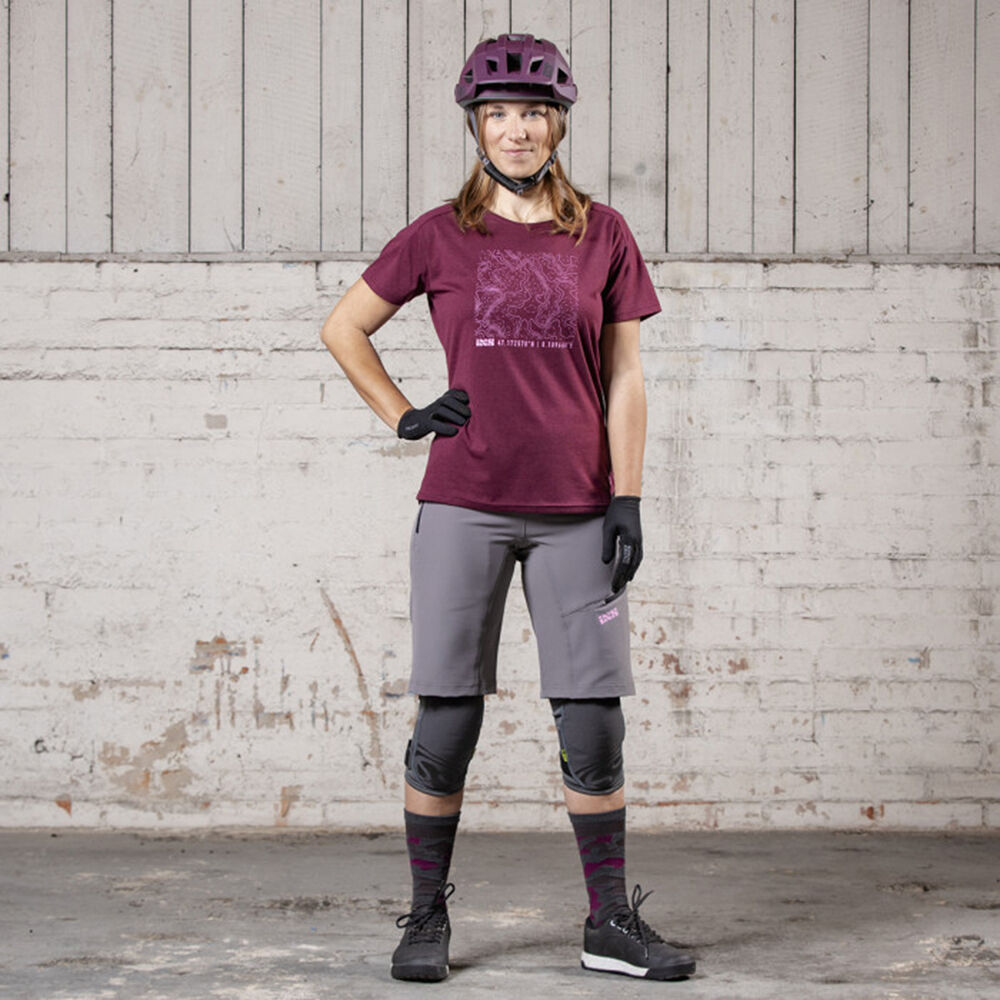 Polera Ixs Mujer Flow Tech Contour Raisin M image number 1.0