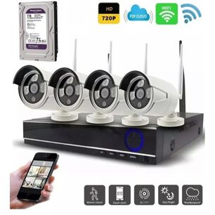 Kit Cctv 4 C&aacute;maras De Seguridad Inalambricas 2 Mp Con Disco Duro 1 Terabyte
