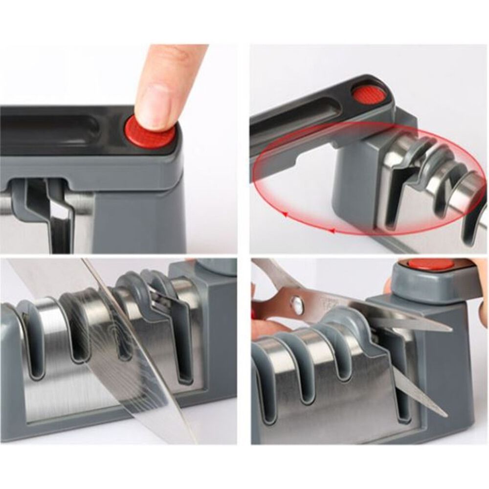 Afilador Manual De Cuchillos 4 Etapas Eficaz Gris image number 1.0