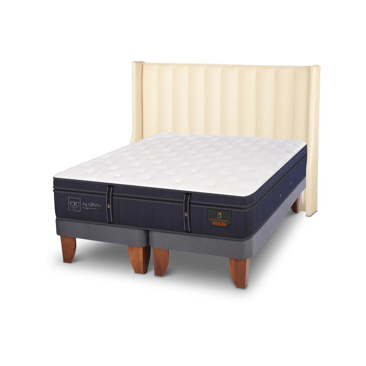 Cama Europea Cic Grand Premium / Super King / Base Dividida + Respaldo image number 4.0