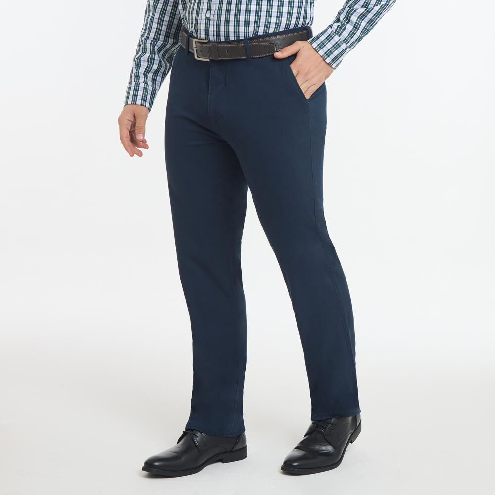 Pantalón Liso Tiro Medio Regular Hombre Herald image number 2.0