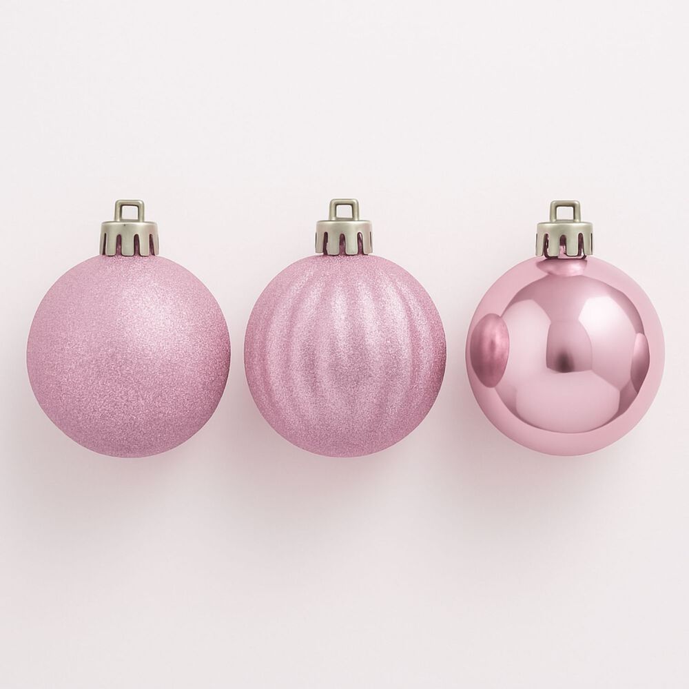 Set 12 Adornos Navideños Bambalina Oro Rosa 6cm Decoración image number 2.0