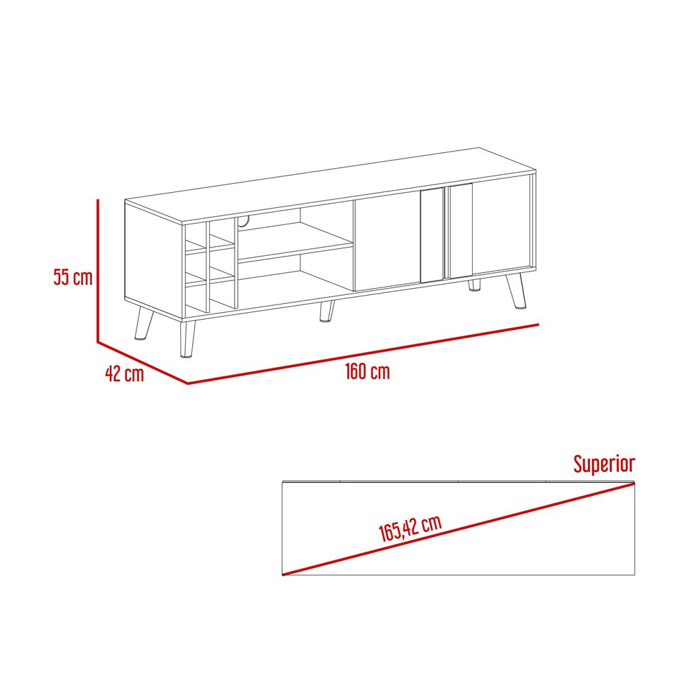 Rack Tv 65" Con 6 Botelleros 2 Puertas Beige image number 8.0