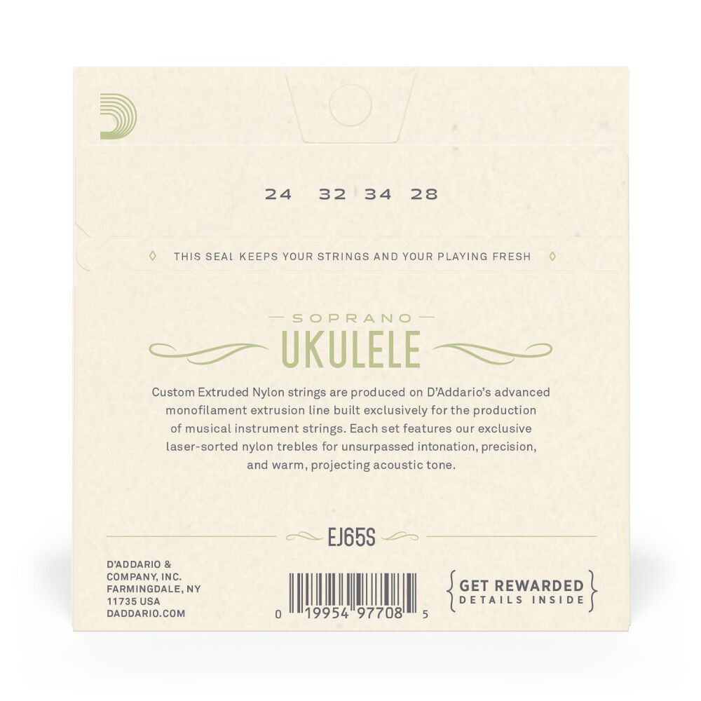 Set De Cuerdas Ukelele Soprano Clear Ej65s Daddario image number 2.0