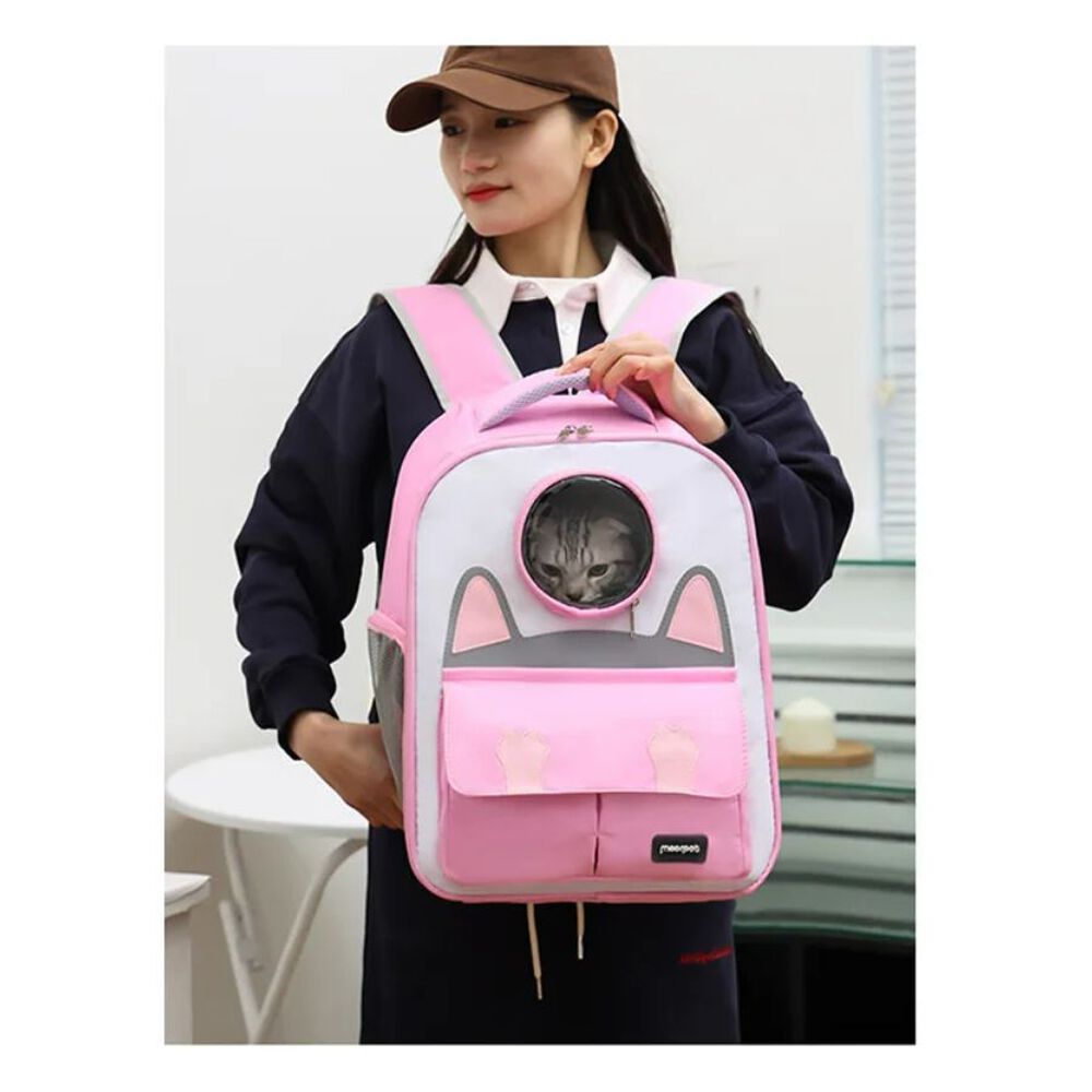 Bolso Mochila De Transporte Para Mascotas Rosa image number 2.0
