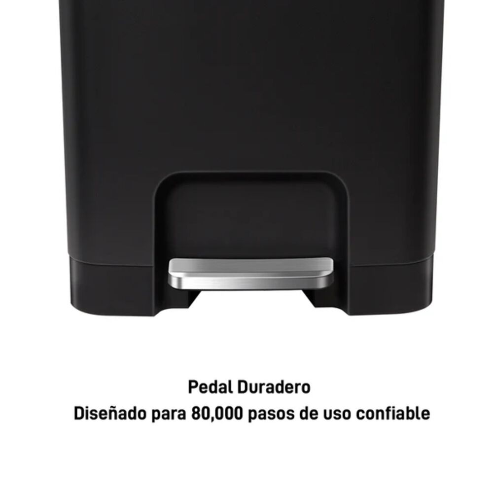 Basurero Pl&aacute;stico Eko Negro Con Pedal 45l image number 6.0