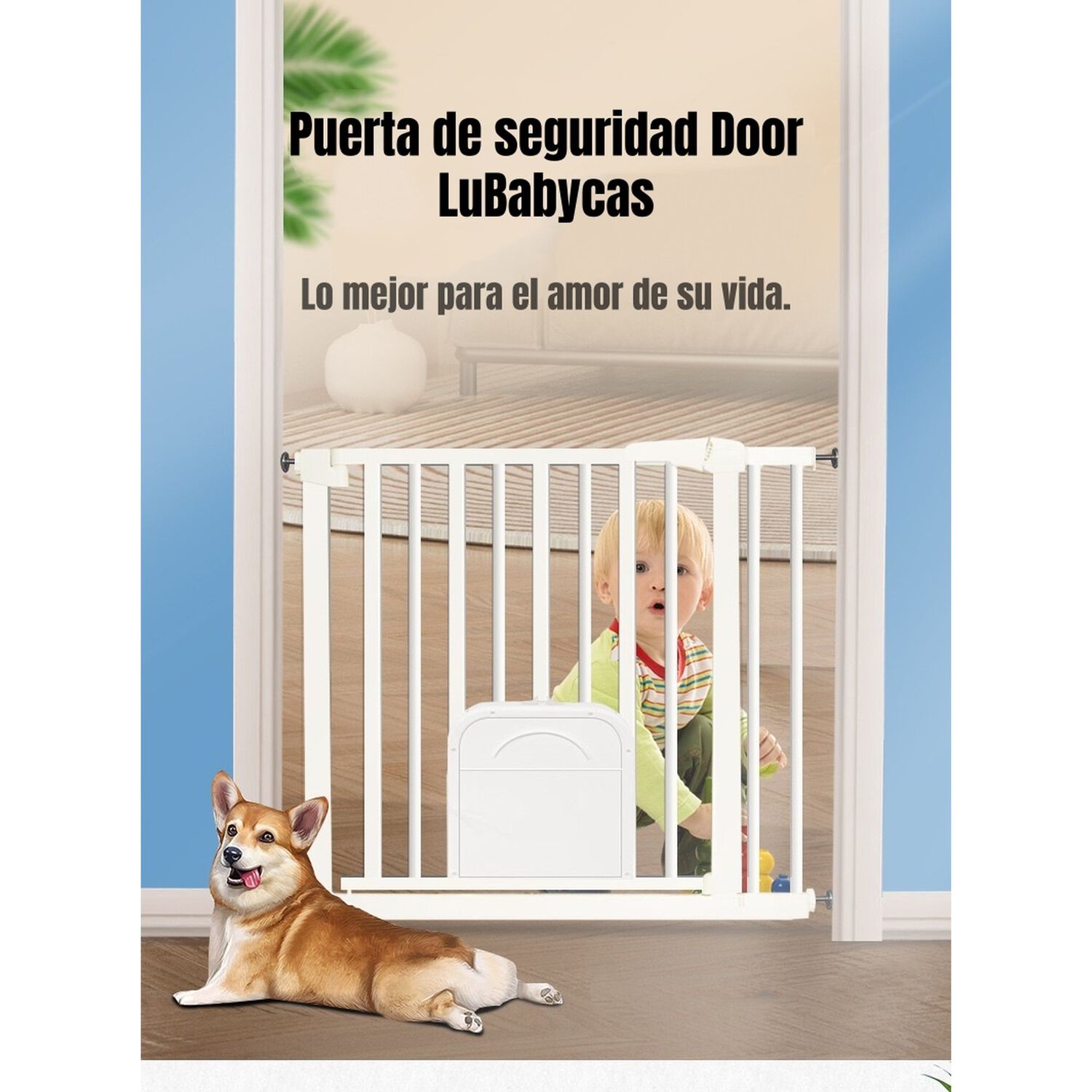 Puerta Seguridad Beb&eacute; Puertita Mascota 77-92cm Lubabycas image number 6.0