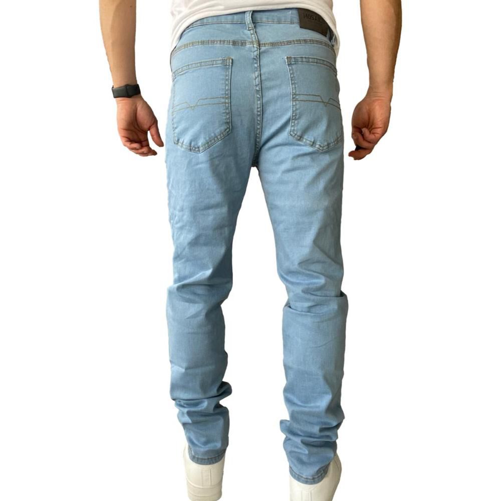 Pantalón Jeans Elasticado Slim Celeste image number 5.0