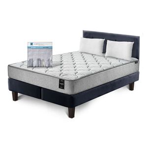 Combo Cama Cannon 2 Plazas Textil + Respaldo Tela Negro