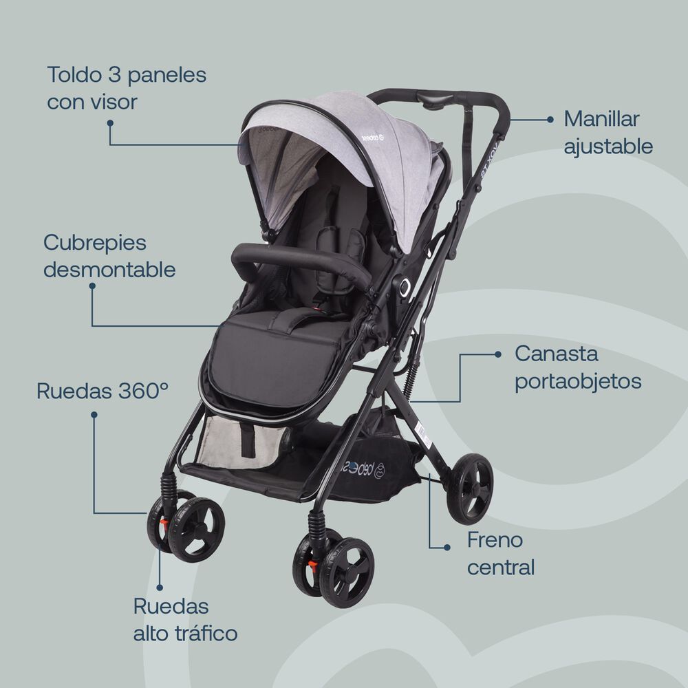 Coche Travel System Vox Gris image number 5.0