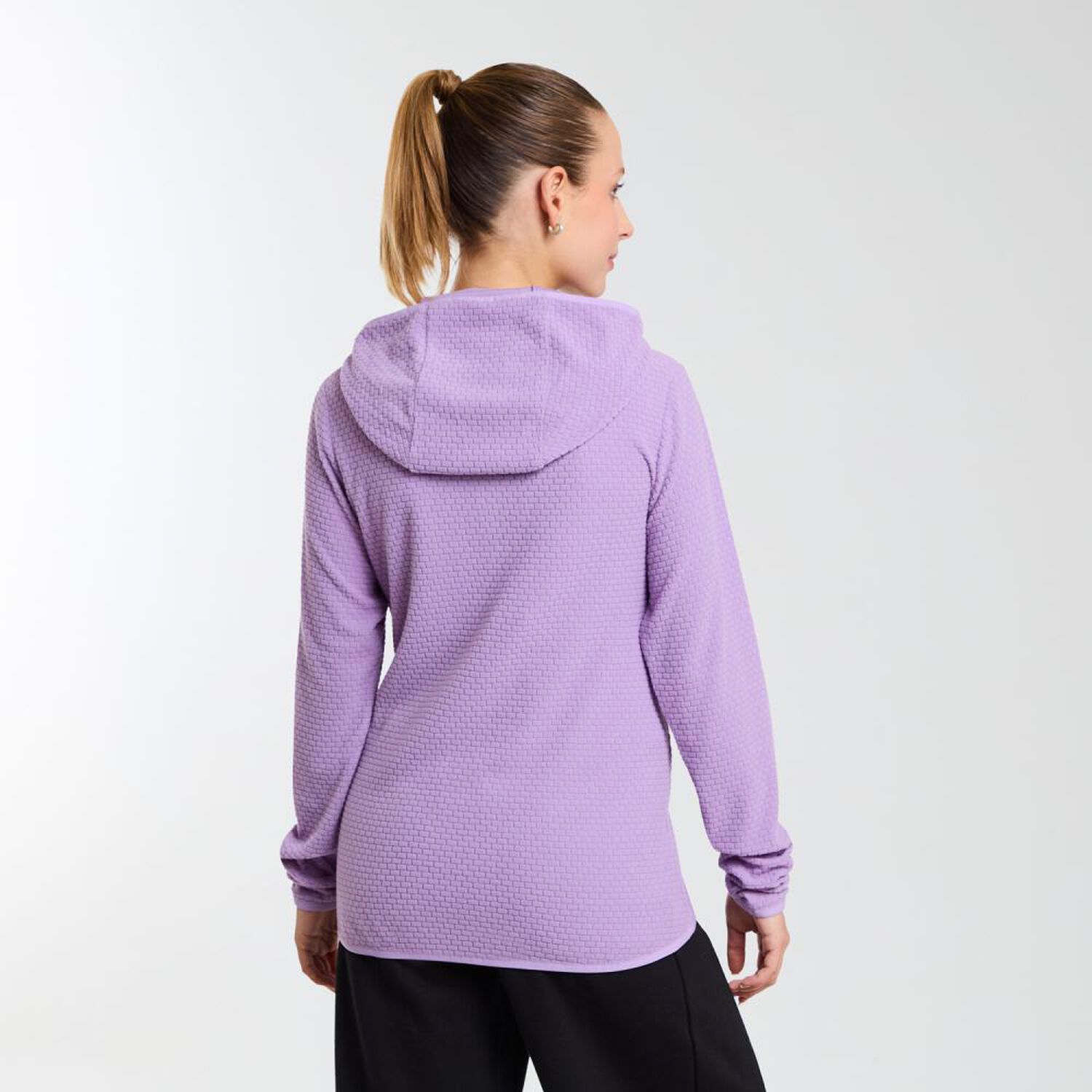 Poler&oacute;n Deportivo Waffle Cuello Alto Con Capucha Mujer Wetland image number 3.0