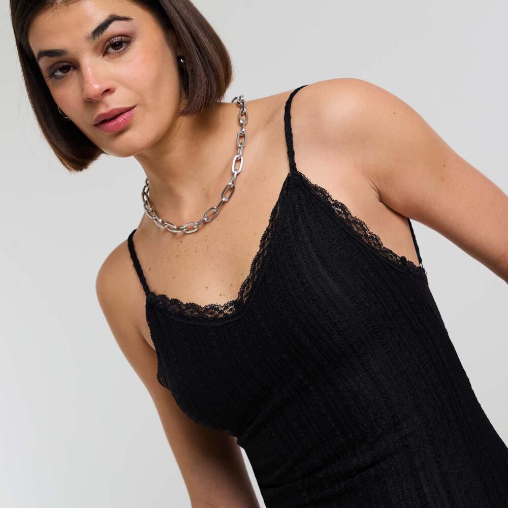 Vestido Largo Encaje Sin Mangas Mujer Rolly Go image number 4.0