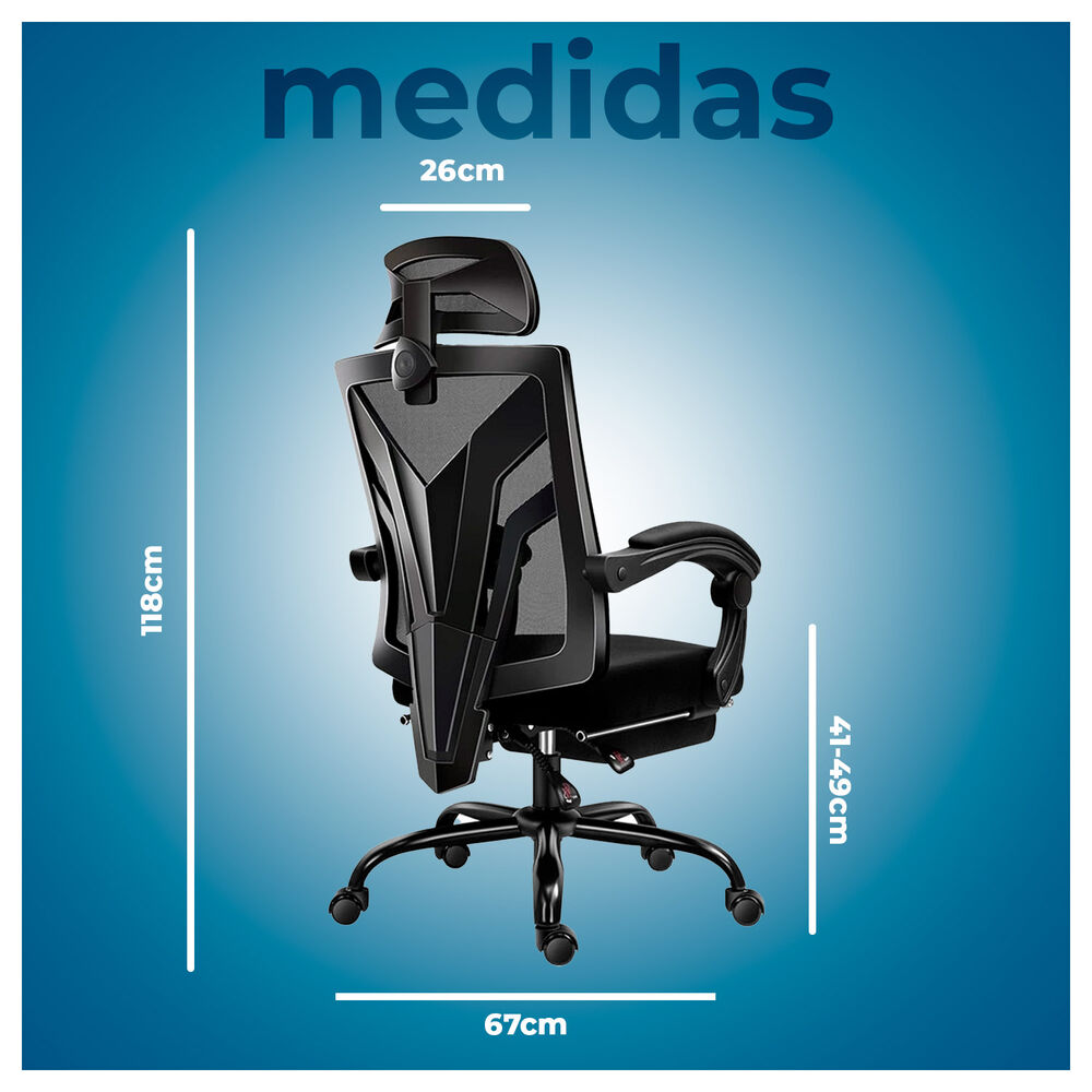 Silla De Oficina Ergon&oacute;mica Reclinable Con Respaldo Alto image number 5.0