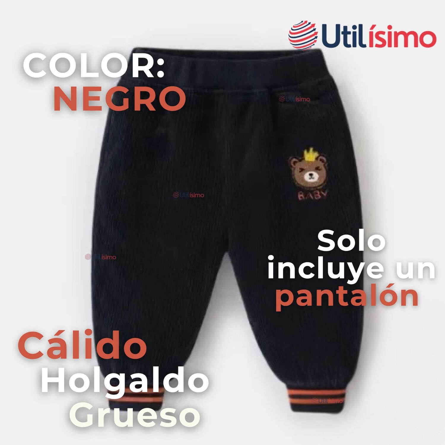 Buzo Cotel&eacute; Beb&eacute; Ni&ntilde;o Forrado En Polar Negro Pantal&oacute;n image number 1.0