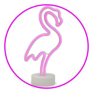 Lámpara Neón Led Flamenco Pila Decoración