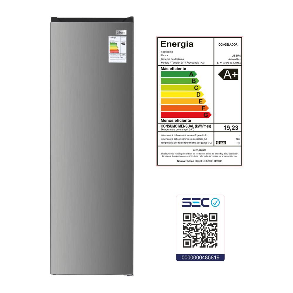 Freezer Vertical Libero LFV-290NFI / No Frost / 163 Litros / A+ image number 4.0