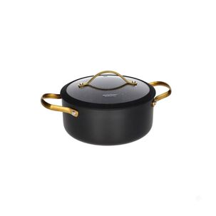 Olla Cacerola Antiadherente Con Tapa Negra 24cm