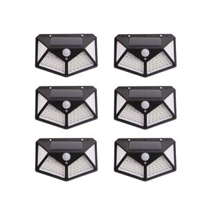Pack 6 Aplique Triangular 100 Led Solar Contra Agua