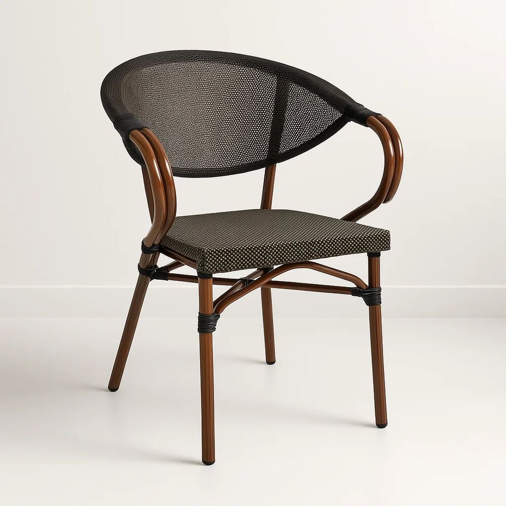 Silla Bistro Parisina Textileno Con Reposabrazos - Caf&eacute; Oscuro image number 7.0