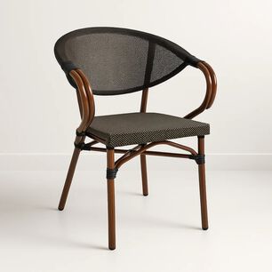 Silla Bistro Parisina Textileno Con Reposabrazos - Caf&eacute; Oscuro