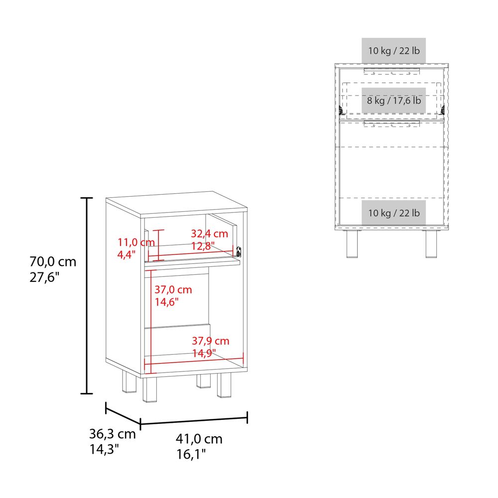 Velador 1 Caj&oacute;n 1 Puerta Fm-002a Caf&eacute; Claro image number 6.0
