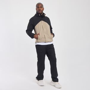 Chaqueta Deportiva Bloque Color Cuello Alto Con Capucha Hombre Wetland