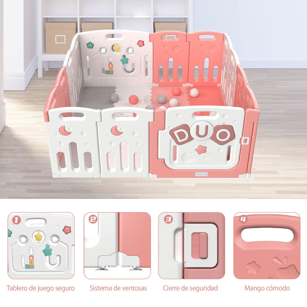 Corral Did&aacute;ctico De Juegos Duo Pink + Alfombra + Pelotas image number 6.0