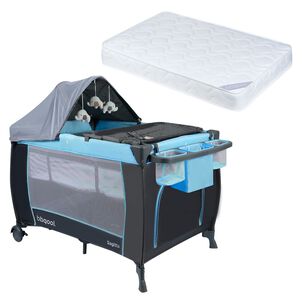 Cuna Playard Sagitta Blue + Colch&oacute;n De Espuma